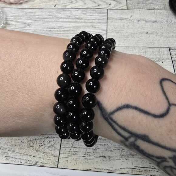 Silver Sheen Obsidian Crystal Bracelet - Picture 4 of 5